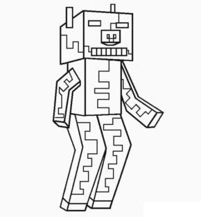 zombie pigman minecraft coloring pages book  kids