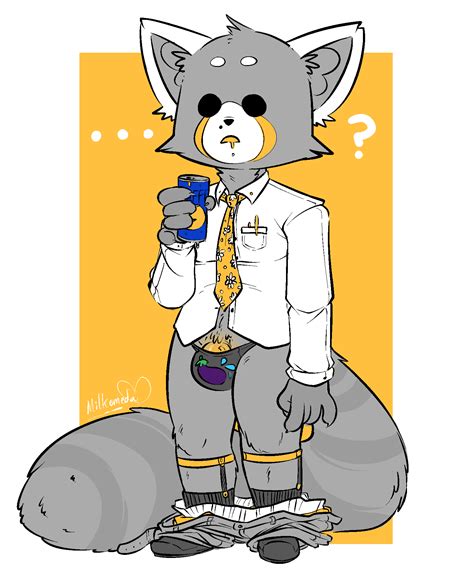 rule 34 aggressive retsuko barely visible penis beverage clothed