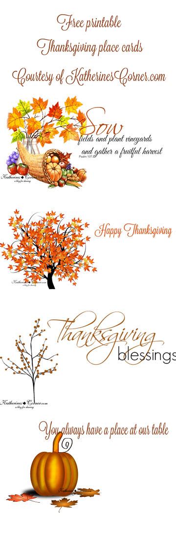 thanksgiving printable place cards