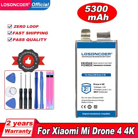 losoncoer mah flight battery  xiaomi mi drone   drone flight battery digital