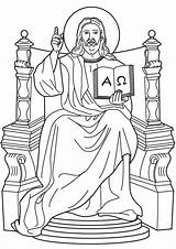 Jesus Throne King Coloring Christ Clipart Catholic Pages His Kings Lord Alpha Omega Drawing Am Kids God Colouring Color Sheets sketch template