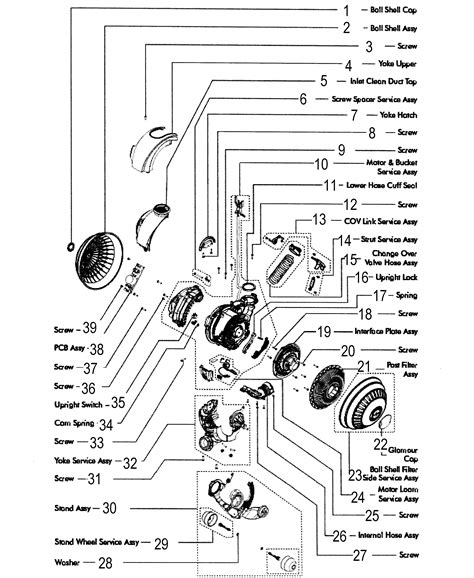 motor assy diagram parts list  model dc dyson  parts vacuum parts searspartsdirect