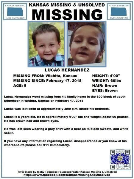 fbi joins search for missing wichita 5 year old lucas hernandez