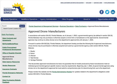 clear  mud approved drone manufacturers list published  florida