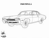 Impala Chevrolet Coloring Cars Pages 1968 C10 Chevy Car Chevelle Drawings Colouring Vehicles Trucks Sketch Adult Classic Logo Kleurplaten Old sketch template