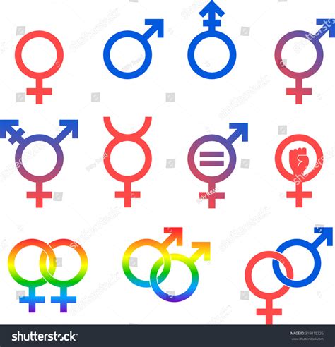 Gender Icons Set Vector Graphic Images Stock Vector 319815326