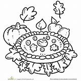 Coloring Fall Pages Pumpkin Pie Printable Color Thanksgiving Kids Autumn Sheets Parents Food Print Visit sketch template