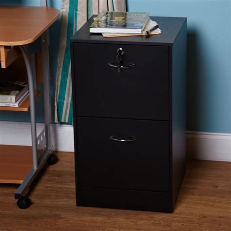 wilson  drawer vertical wood lockable filing cabinet black home
