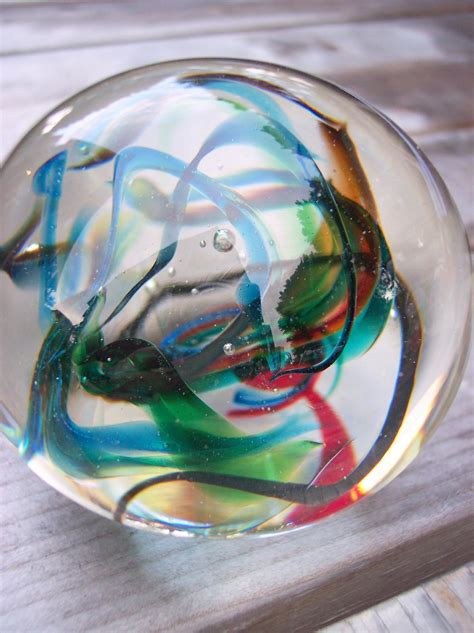 Hand Blown Art Glass Paperweight By Bill Riker