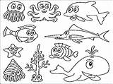 Coloring Animals Pages Ocean Sea Animal Ecosystem Fish Water Drawing Deep Underwater Creatures Life Plants Color Printable Preschool Realistic Getdrawings sketch template