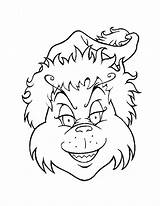 Grinch Coloring Pages Printable Kids Christmas Print Outline Head Activity Face Big sketch template
