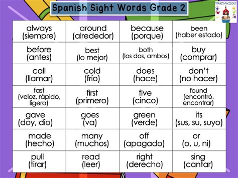 spanish sight words games   grade spanishkiddos