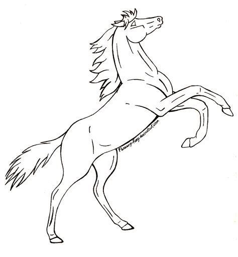 rearing horse lineart  shikumeka  deviantart