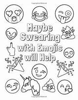 Coloring Pages Emoji Book Adult Emojis Cute Amazon Swearing Swear Funny Word Crazy Template Faces Quotes Choose Board sketch template
