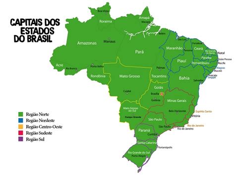 Capitais Do Brasil → Quais São Estados Do Brasil Mapa