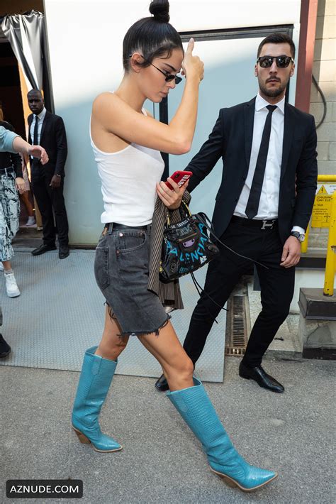 Kendall Jenner Braless In Milan Fashion Week Spring Summer 2019 Aznude