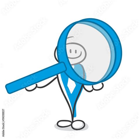 Stick Figure Series Blue Lupe Suche Comprar Este Vector De Stock Y