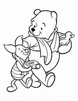 Pooh Coloring Pages Winnie Friends Piglet sketch template