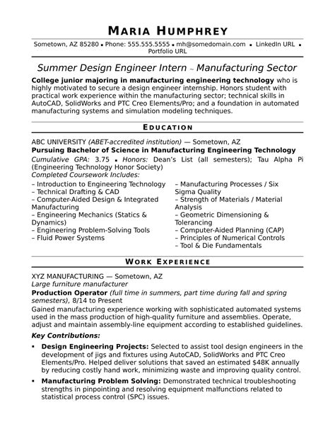 sample resume   entry level design engineer monstercom