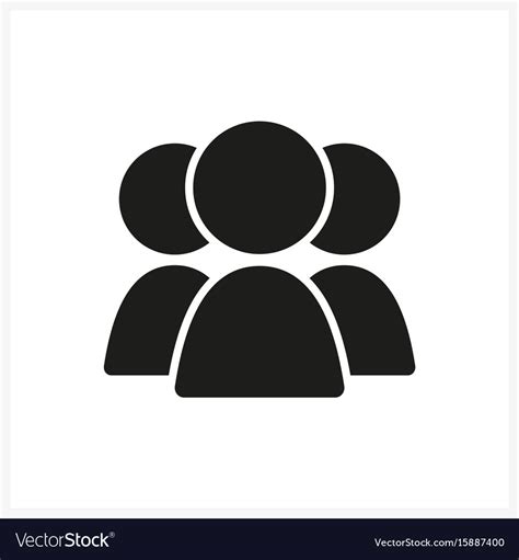 group of three people icon in simple black design vector image