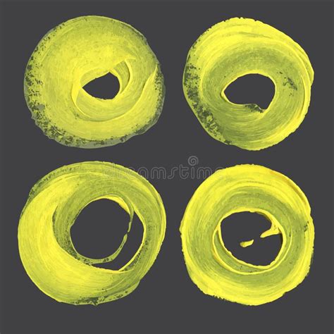 abstracte cirkels getekende dikke gele verf op zwart papier stock foto image  artistiek