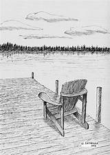 Dock Drawing Al Chair Drawings Paintingvalley sketch template