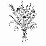 Floral Bouquet Flower Drawing Tattoo Flowers Outline Drawings Sketches Wildflower Bouquets Illustration Google Draw Choose Board Practice Feel Ve sketch template