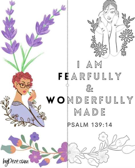 fearfully  wonderfully  coloring page psalm