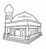 Masjid Gambar Mewarnai Sketsa Kartun Ibadah Agama Abu Thursday sketch template