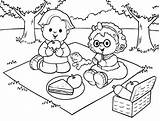 Picnic Coloring Pages Family Drawing Teddy Bear Scene Table Netart Color Printable Getdrawings Drawings Getcolorings Colorings sketch template