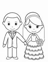 Coloring Wedding Pages Printable Groom Bride Kids Cartoon Personalized Drawing Name Colouring Couple Print Silhouette Party Para Colorear Book Books sketch template