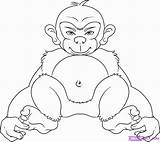 Chimpanzee Coloring Pages Library Clipart Draw sketch template