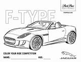 Jaguar Type Coloring Pages Car Porsche Coloriage Credit Larger sketch template