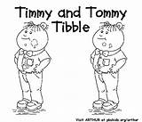 Tommy Timmy Coloring Tibble Pages Activity sketch template