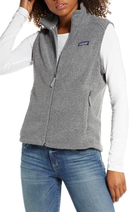 womens patagonia classic synchilla recycled fleece vest size small grey   fleece