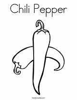 Coloring Chili Pepper Chile Pages Drawing Green Color Twisty Printable Twistynoodle Print Peppers Noodle Getdrawings Template Applique Line Kids Fruit sketch template