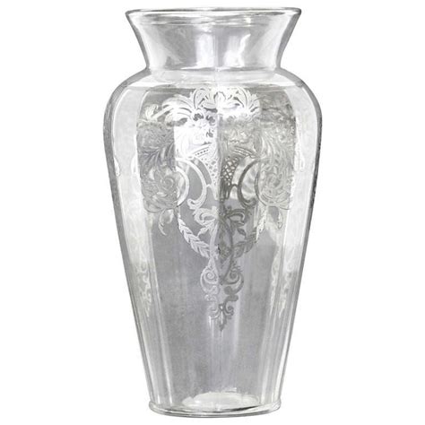 Lovely Art Nouveau Sterling Silver Overlay Glass Vase With