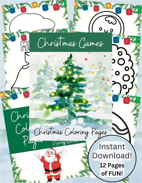 christmas coloring pages christmas coloring book printable etsy