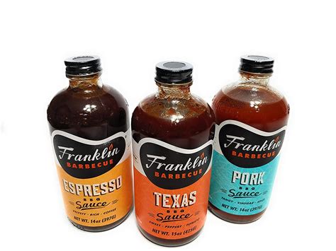 Franklin Barbecue Sauce 12 5oz Bottle Pack Of 3 Sampler