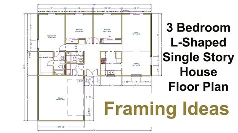 bedroom floor plan   shaped house framing ideas youtube