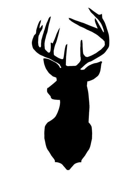 reindeer head silhouette printable  getdrawings