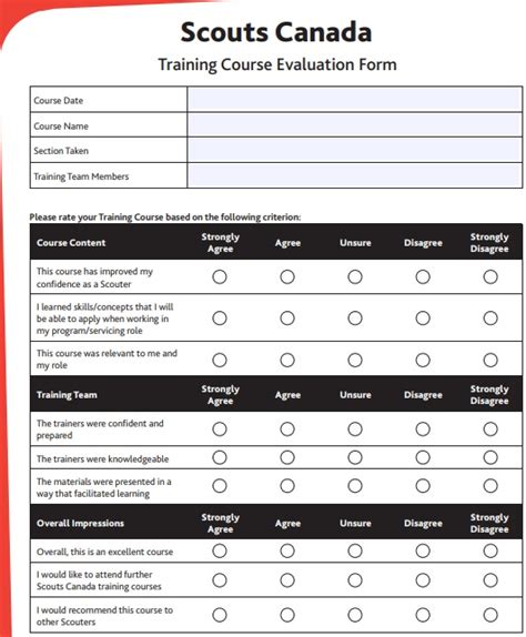 training evaluation form template word  excel tmp