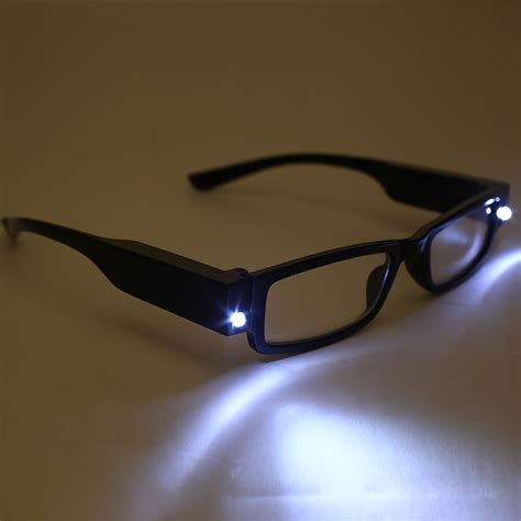 unisex rimmed reading glasses eyeglasses spectacal with led light for older