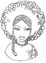 Coloring Pages Girl Afro Girls African Hair American Curly Adult Drawing Printable Sheets Color Shondra Journals Natural Print Book Wavy sketch template