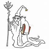 Wizard Stregone Sorcerer Fantasia Fumetto Consulente Medievale Mago Reale Adviser Fantasie Adviseur Beeldverhaal Middeleeuwse Koninklijke Abito Illustrazione sketch template