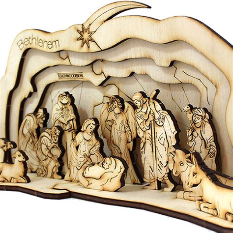 nativity scene diy  wooden nativity puzzles laser art etsy