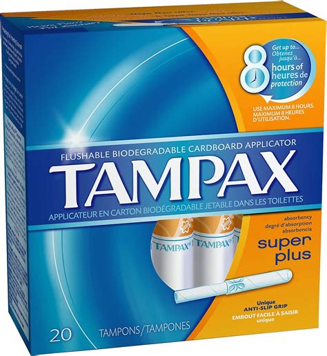tampax super plus tampons with flushable cardboard