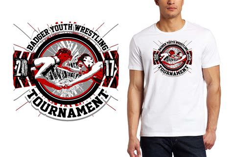wrestling  shirt logo design badger youth wrestling tournament  urartstudio