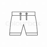 Shorts Outline Mens Icon Style Vector Clothing Illustration Preview sketch template
