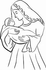 Mary Coloring Pages Jesus Baby Mother Below Click sketch template